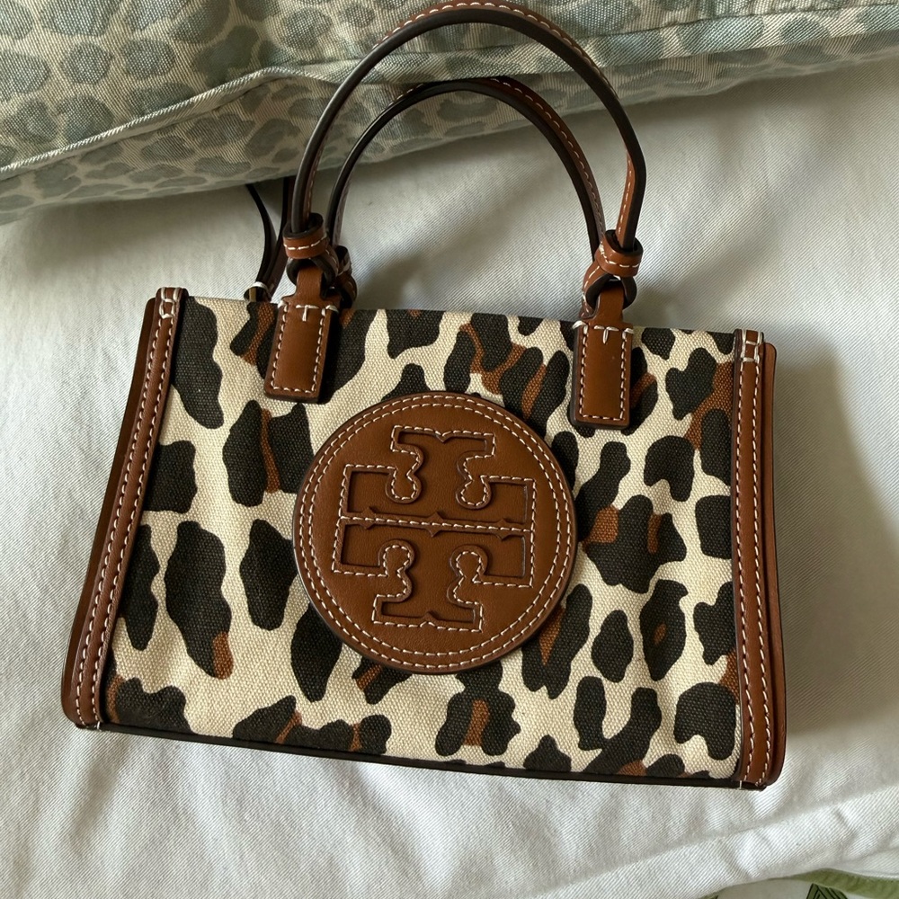 Tory Burch Leopard Print Mini Bag with Brown Details